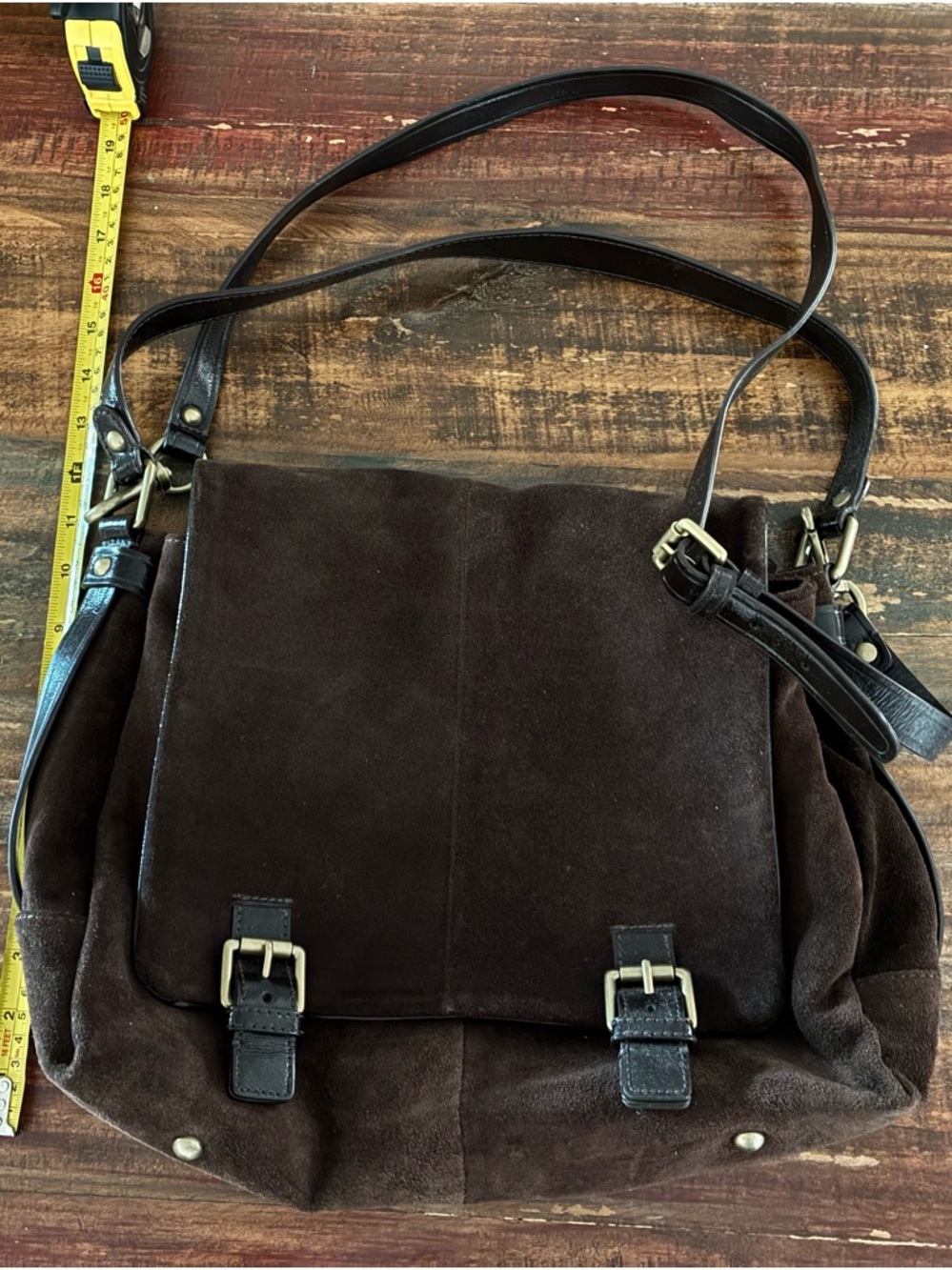 Cole Haan Dark Brown Suede Men's or Women’s Crossbody Messenger Bag